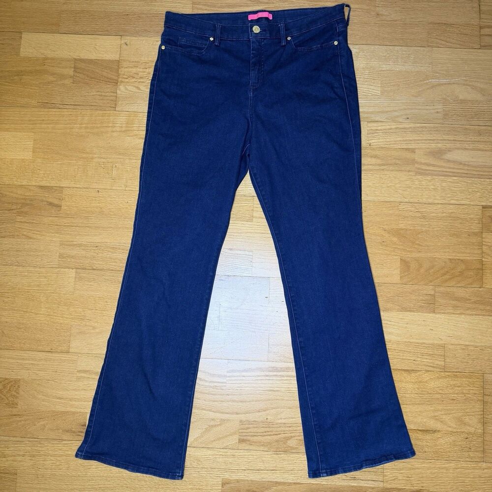 Lilly Pulitzer South Ocean High Rise Bootcut Jeans Cosmic Wash 16 EUC Stretch